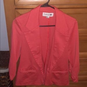 Coral blazer. Perfect for spring!